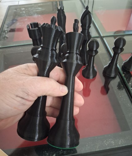 Juego de ajedrez alto de 7 pulgadas de alto con fieltro Kings de 7,6" y fondo ponderado sin tablero - Imagen 3 de 8