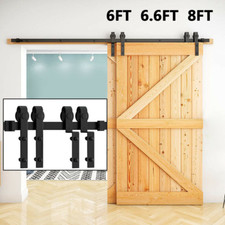 6ft 6.6ft 8.2ft Sliding Barn Door Hardware Closet Track Kit for Bypass Door