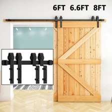 6ft 6.6ft 8.2ft Sliding Barn Door Hardware Closet Track Kit for Bypass Door