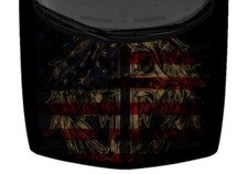Winged Cross Truck Car Hood Wrap Vinyl Graphic Decal Dark Tan American Flag