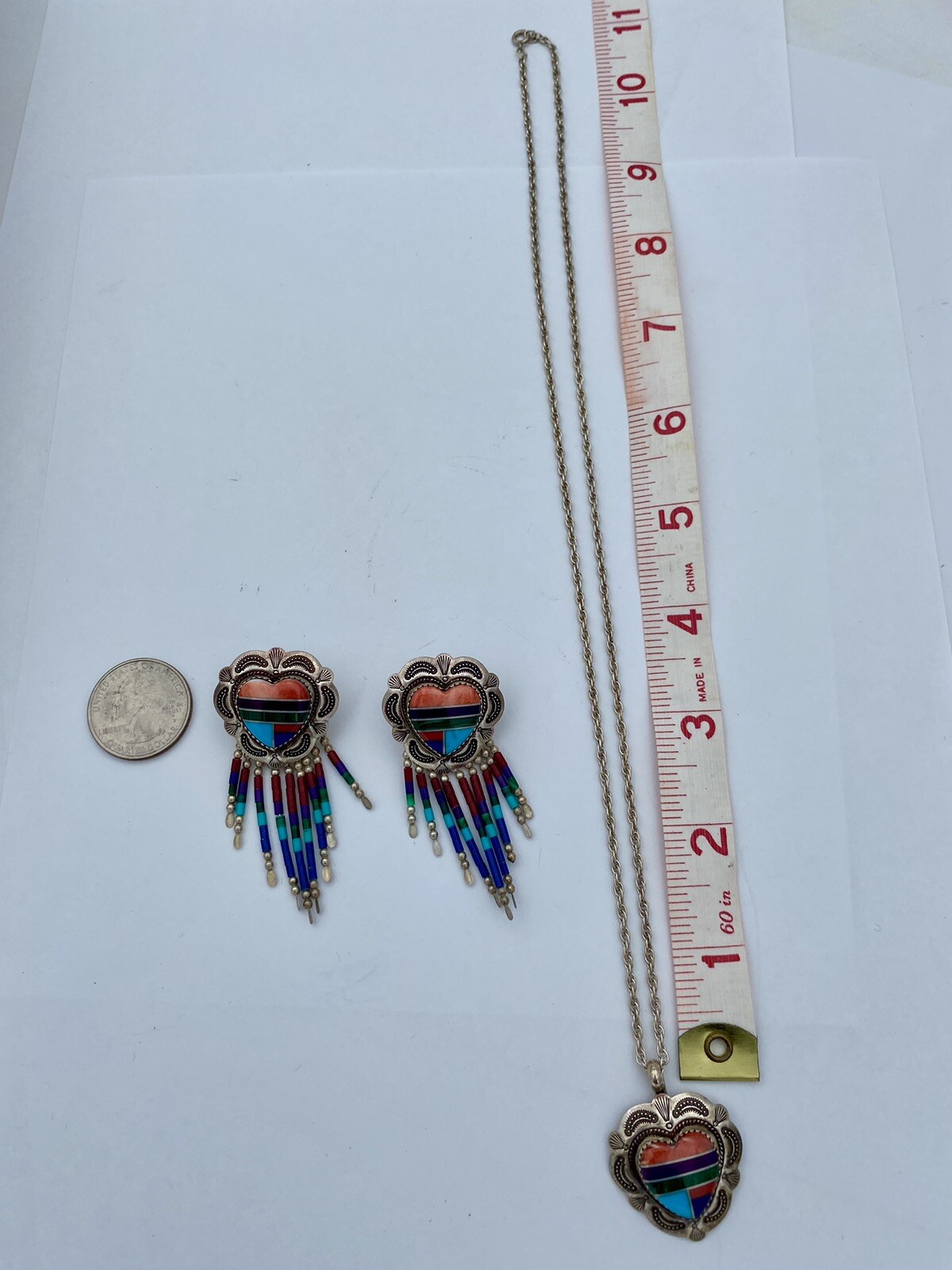 Vtg Native American Signed Sterling Multi Inlay S… - image 15