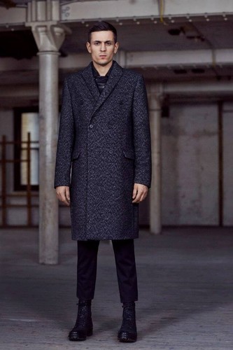 AllSaints Men's Wool Coat (Refine Coat) Size 44 or XL in Charcoal Gray - Picture 1 of 5