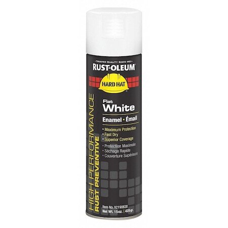 Rust-Oleum V2190838 Rust Preventative Spray Paint, White, Flat, Solvent, 15 Oz