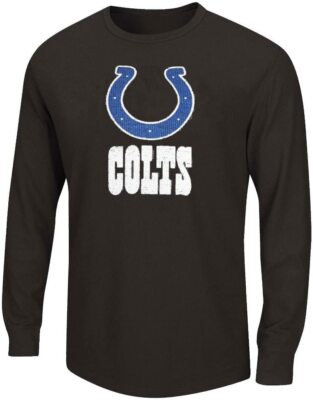 Indianapolis Colts Mens NFL Thermal Long Sleeve Shirt Charcoal Big Sizes 