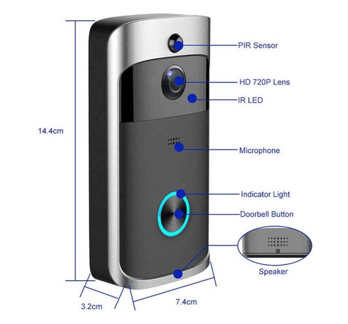 Wireless Video Doorbell WiFi Chime Intercom Phone Smart Security Camera NE - Bild 7 von 10