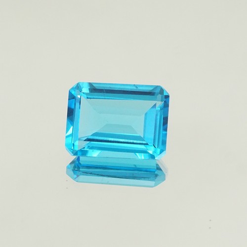 Flawless Blue Topaz Emerald Cut Loose Gemstone 12x9 mm - 4.30 Cts Gemstone