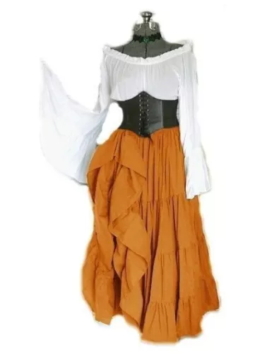 Damen Medieval Viktorianisches Kleid Mittelalter Fasching Kostüm Gothic NEUE - Bild 22 von 29