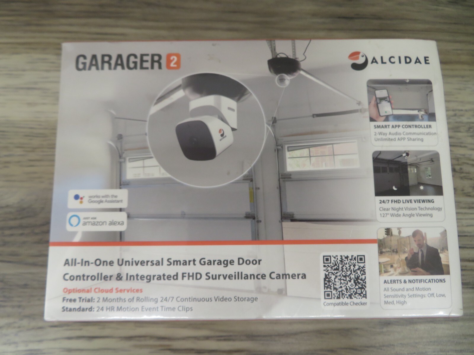 Alcidae Garager 2 Universal Smart Garage Door Controller and Camera