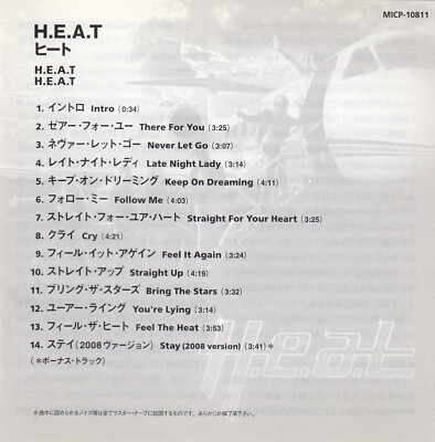 H.E.A.T - H.E.A.T (CD, 2009) JAPAN OBI MICP-10811 METAL ROCK HEAT