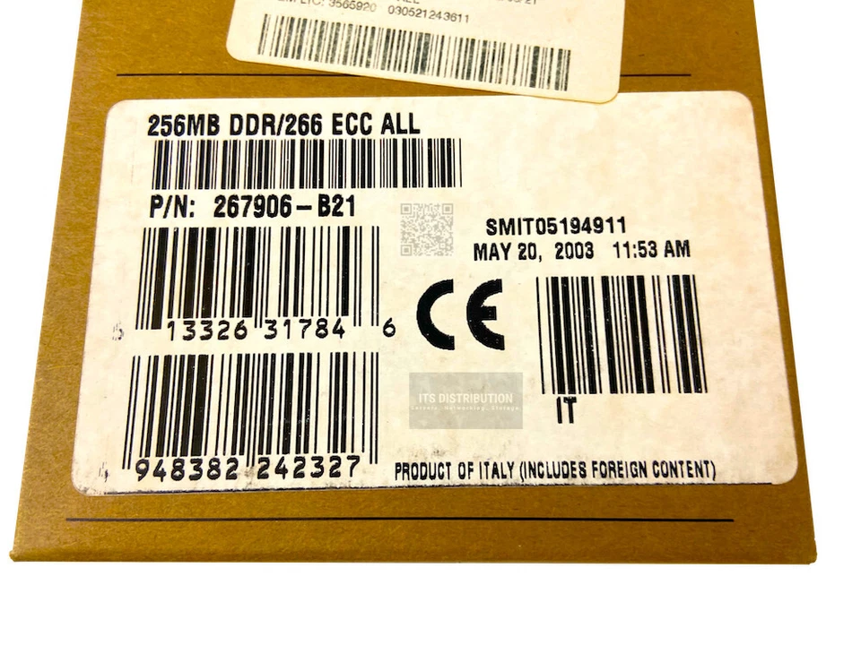 267906-B21 I GENUINE New Sealed HP 256MB DDR SDRAM Memory Module - Image 2 of 4