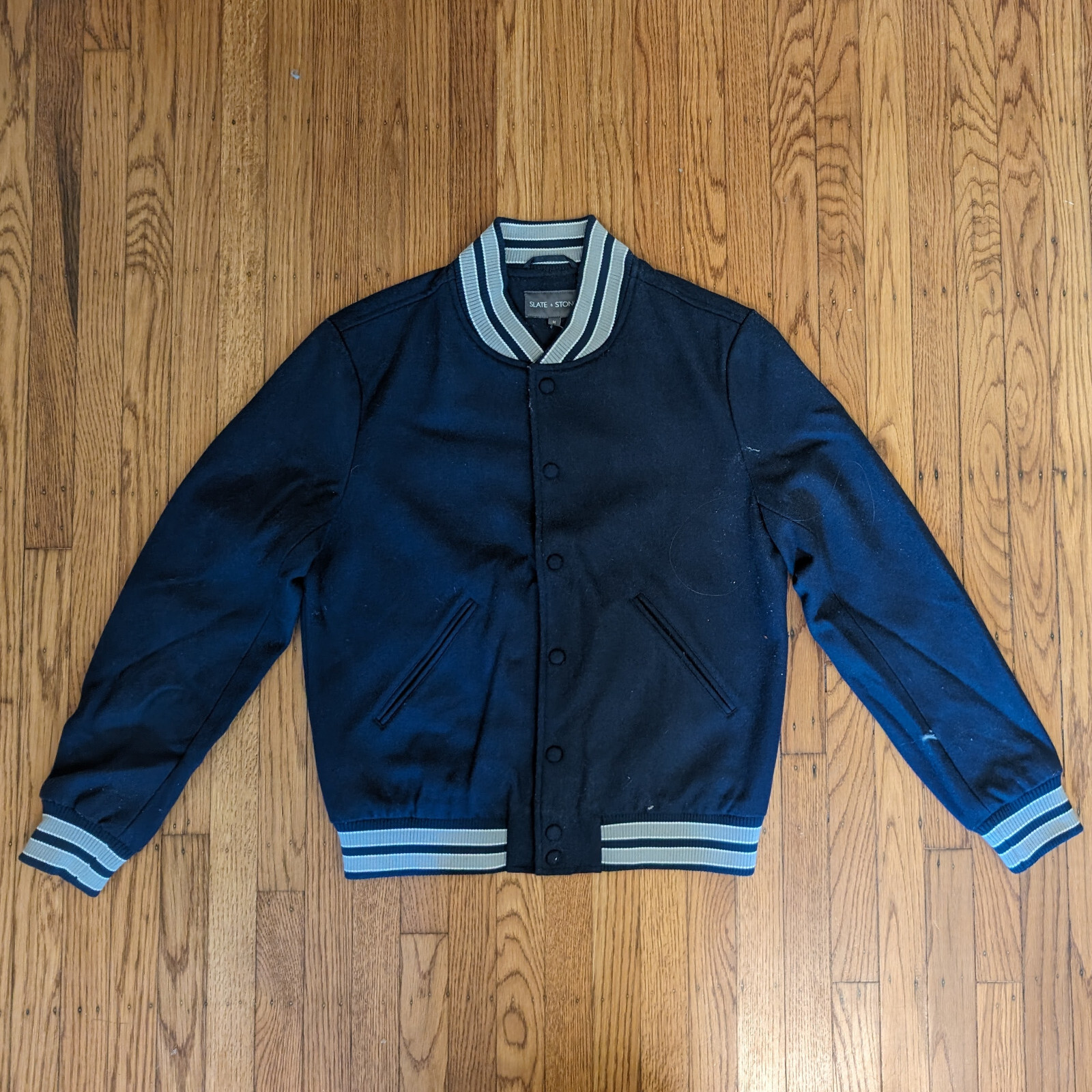 Slate & Stone Varsity Baseball Jacket Wool Blend - image 1