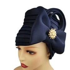 Women Turban Hat, Adjustable Decorative Knot Bow Chemo Muslim Headscarf