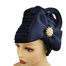 Women Turban Hat, Adjustable Decorative  Knot Bow Chemo Muslim Headscarf