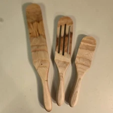 Mad Hungry Spurtle 3pc Utensil Set, Acacia Premium Wood Finish EUC