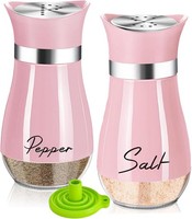 Salz- Und Pfefferstreuer Set Edelstahl Mit Glasflasche GewüRzspender Rosa KüChe