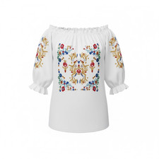 NWOT Shein OverThe Shoulder Embroidered White Multi Minidress, Size Small