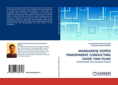 MANGANESE DOPED TRANSPARENT CONDUCTING OXIDE THIN FILMS Sarath Kumar Ravindran N