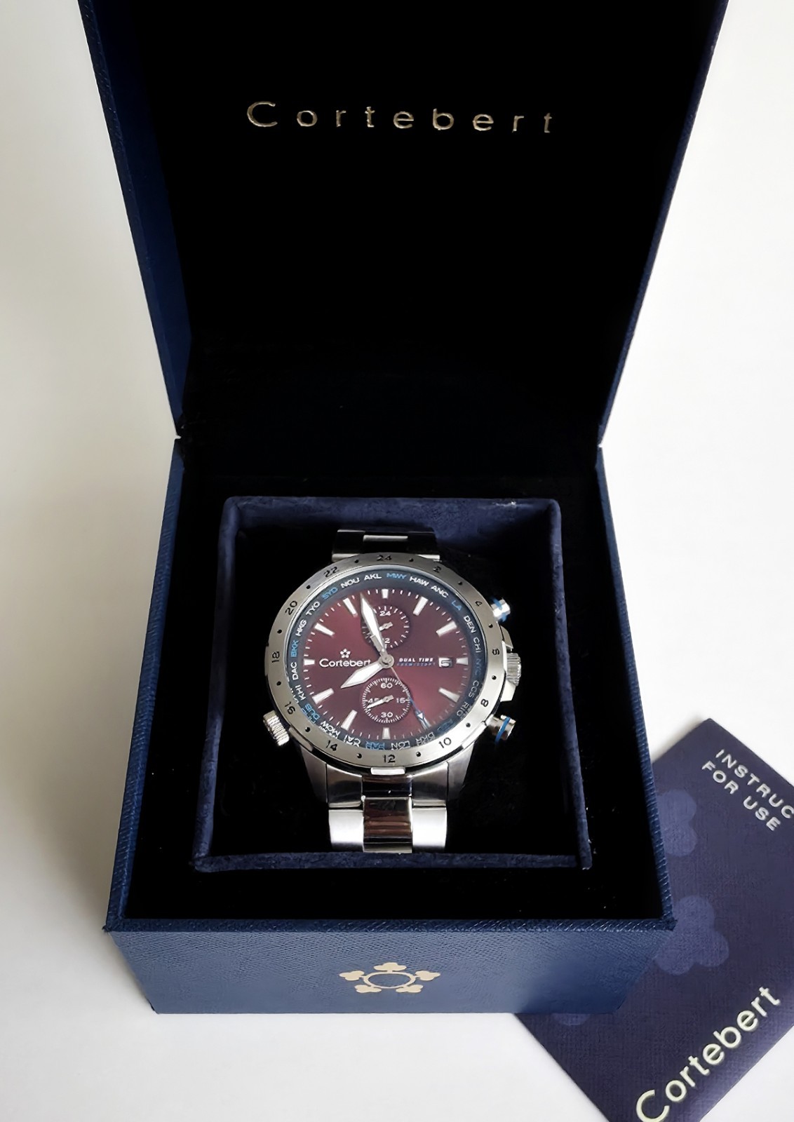 Cortebert Evelation Worldtime Stainless CB-3008-55