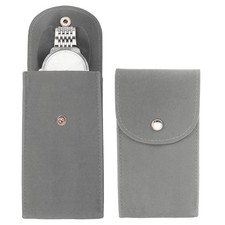 Velvet Watch Pouch, Portable Watch Travel Case, Gray