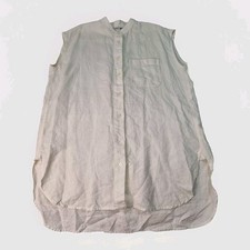 JW Anderson X Uniqlo Dress Size M 100% Linen Cream Button-Down Tunic Mini EUC