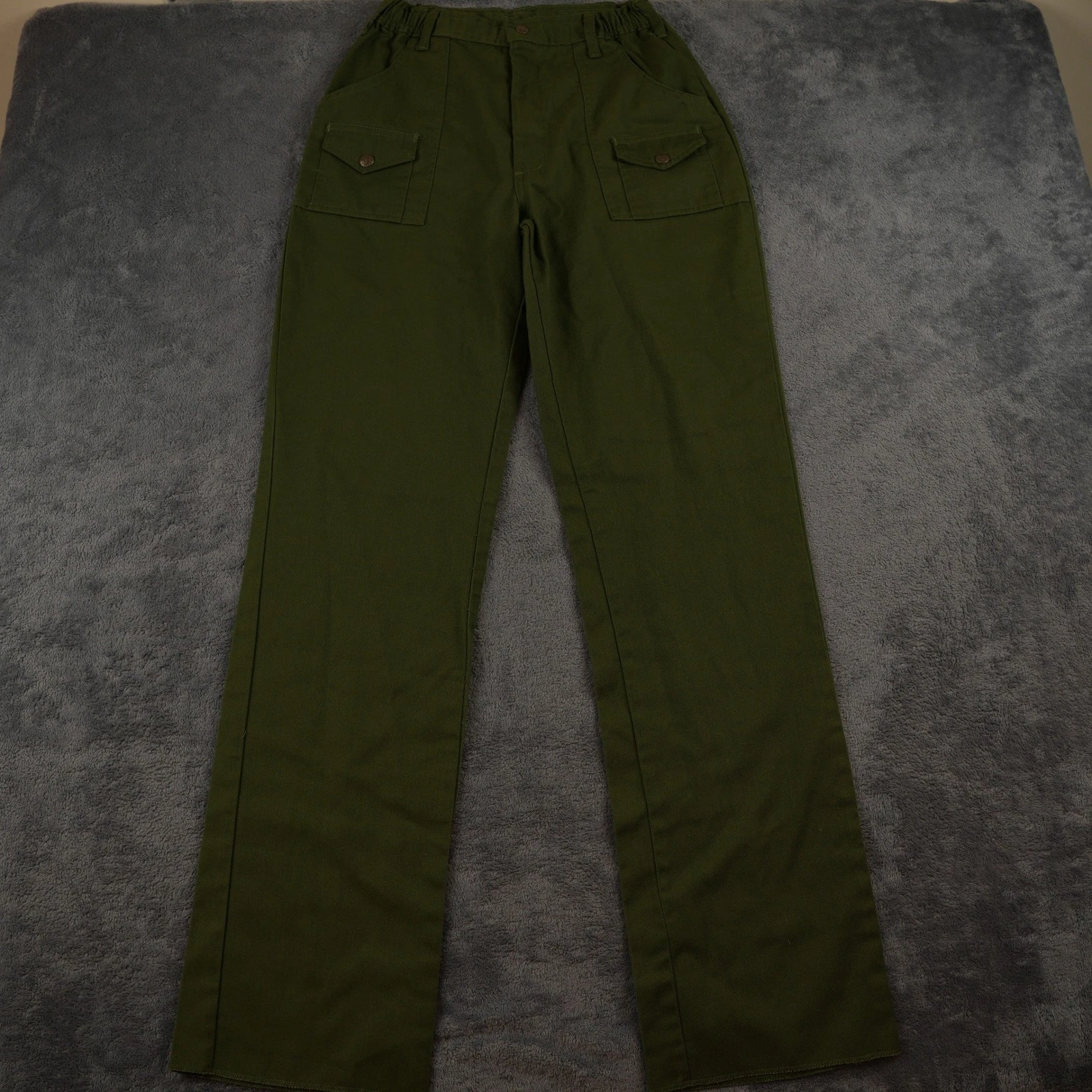 Boy Scouts of America Uniform Pants Mens 25x34 Olive Green Utility Cargo Stretch