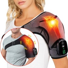 Electric Heated Shoulder Massager Brace Therapy Joint Pain Relief with Vibration