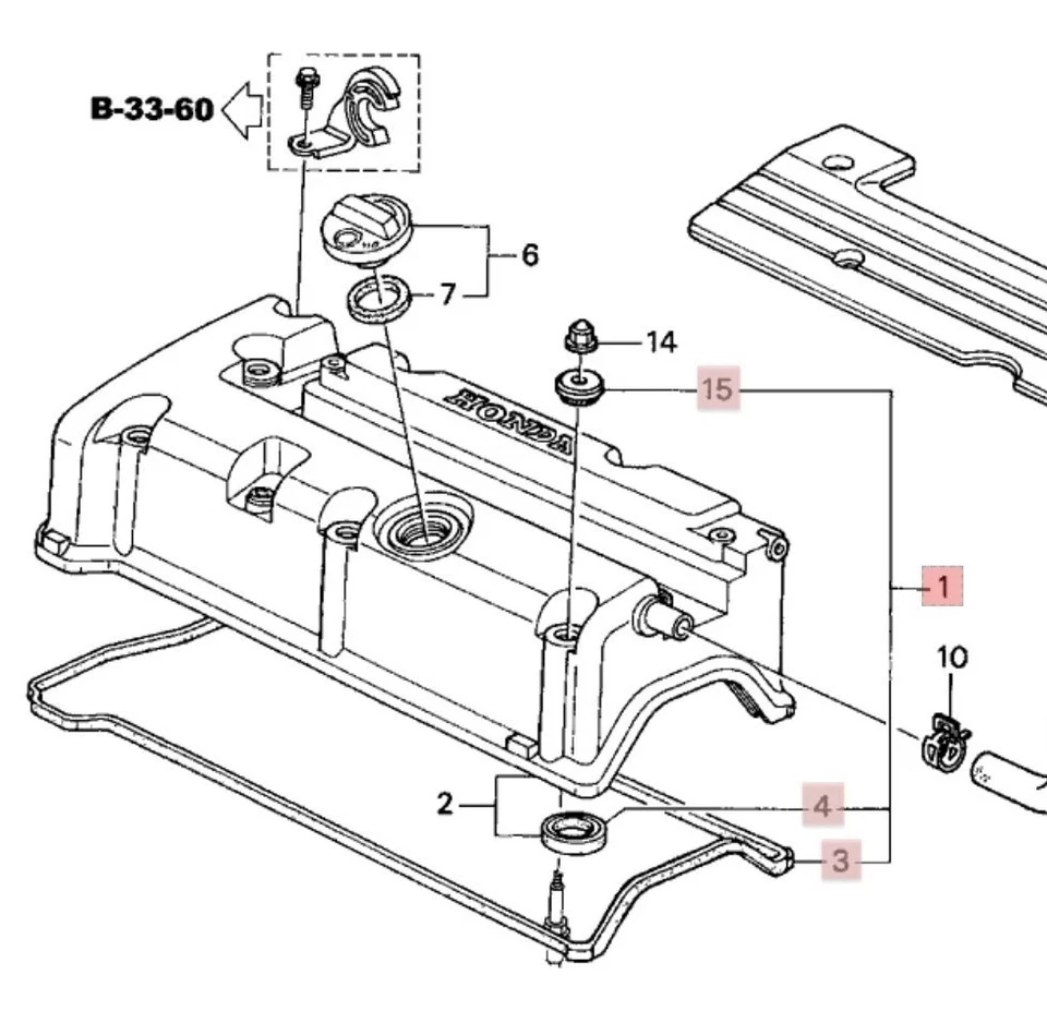 OEM Genuine for Honda Valve Cover Gasket FULL KIT SET 12030-RAA-A01 Element CRV - Image 4 of 4