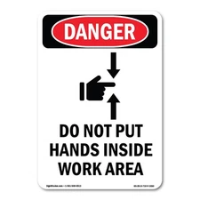 Do Not Put Hands Inside ANSI Danger Sign Metal Plastic Decal