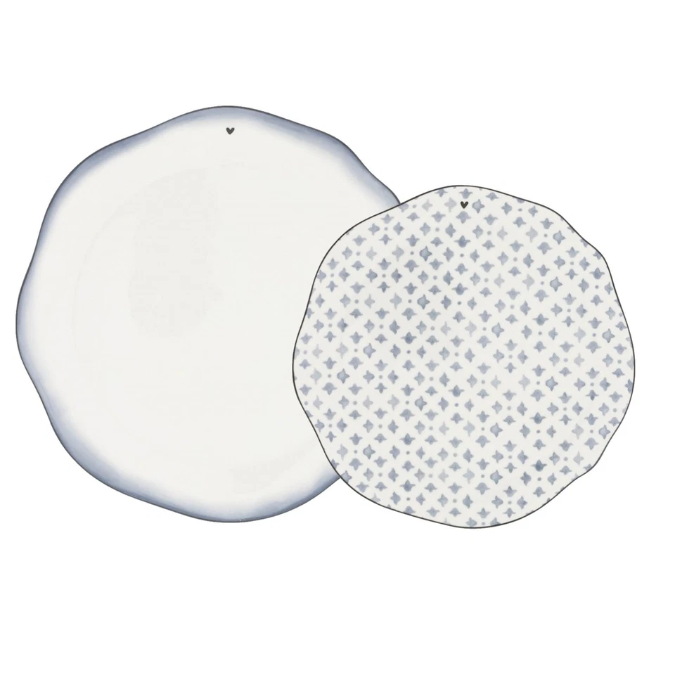 12er Set Teller Iris Blue 2 Speise- und Frühstücksteller Bastion Collections