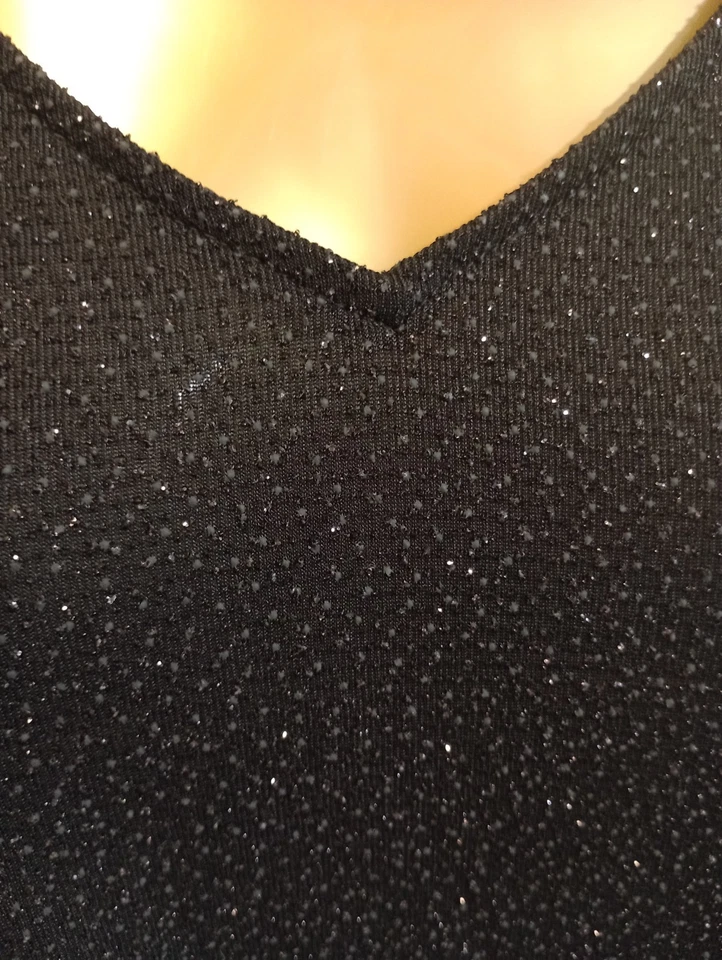 Coco Bianco Cold Shoulder Black Sparkle Top New Size M - Image 3 of 4
