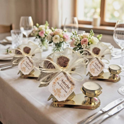 Gastgeschenk Taufe Kommunion Konfirmation Hochzeit Geschenk Gäste Tischdeko Gold