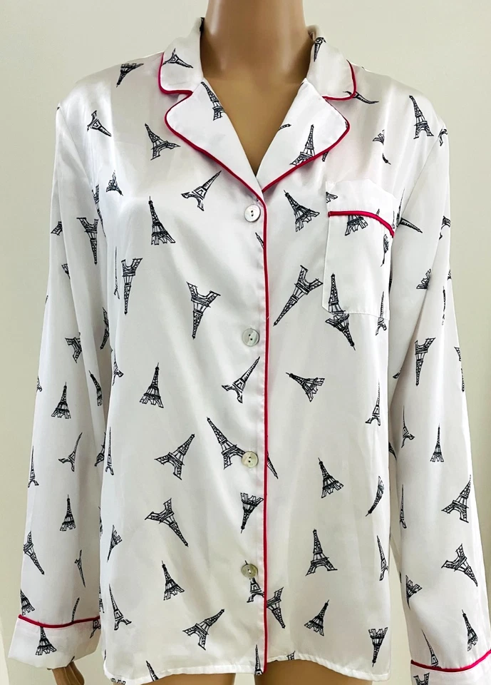 Apt 9 女式 2 件套丝绸多色休闲裤上衣套装 PJ 尺寸 L — 第 3/4 张图片