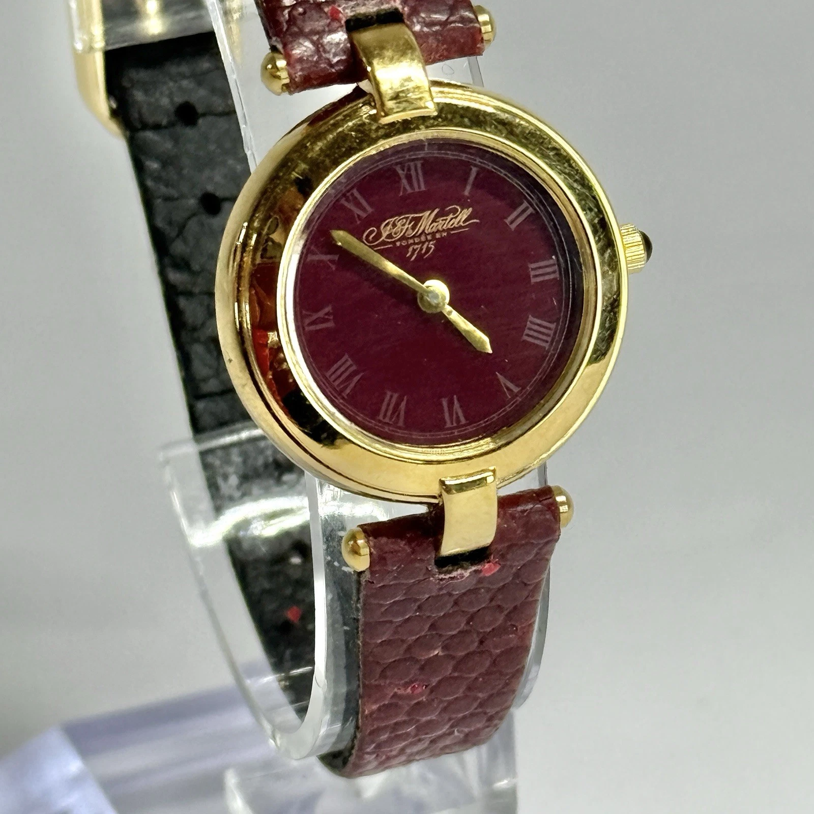 MARTELL COGNAC Cordon Analog Quartz Gold Tone Women Vintage Watch W662 *WORKING