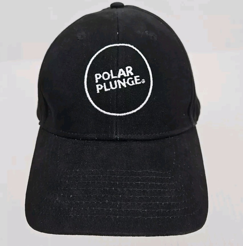 Polar Plunge Cap America Men's Adjustable Strapback Hat Black Embroidered