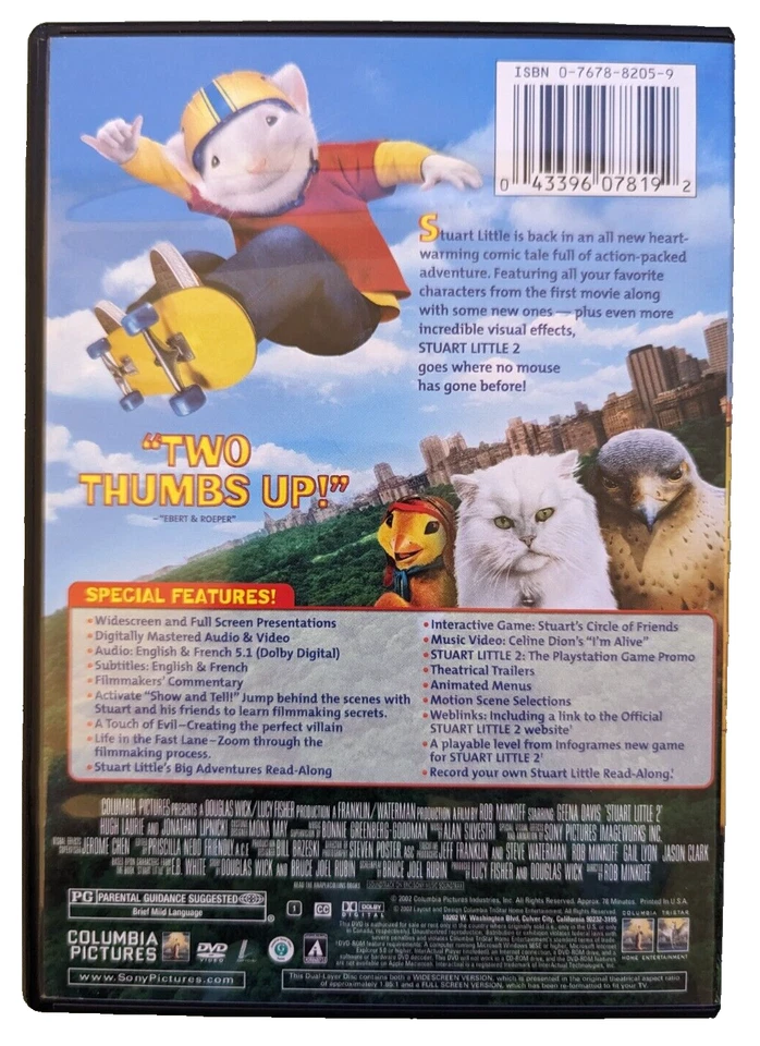 Stuart Little 2 (DVD, 2002, Special Edition) - Image 2 of 3