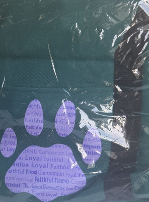 The Animal Rescue Site Fabric Purse Tote Dog Carrier Green Paw Print S