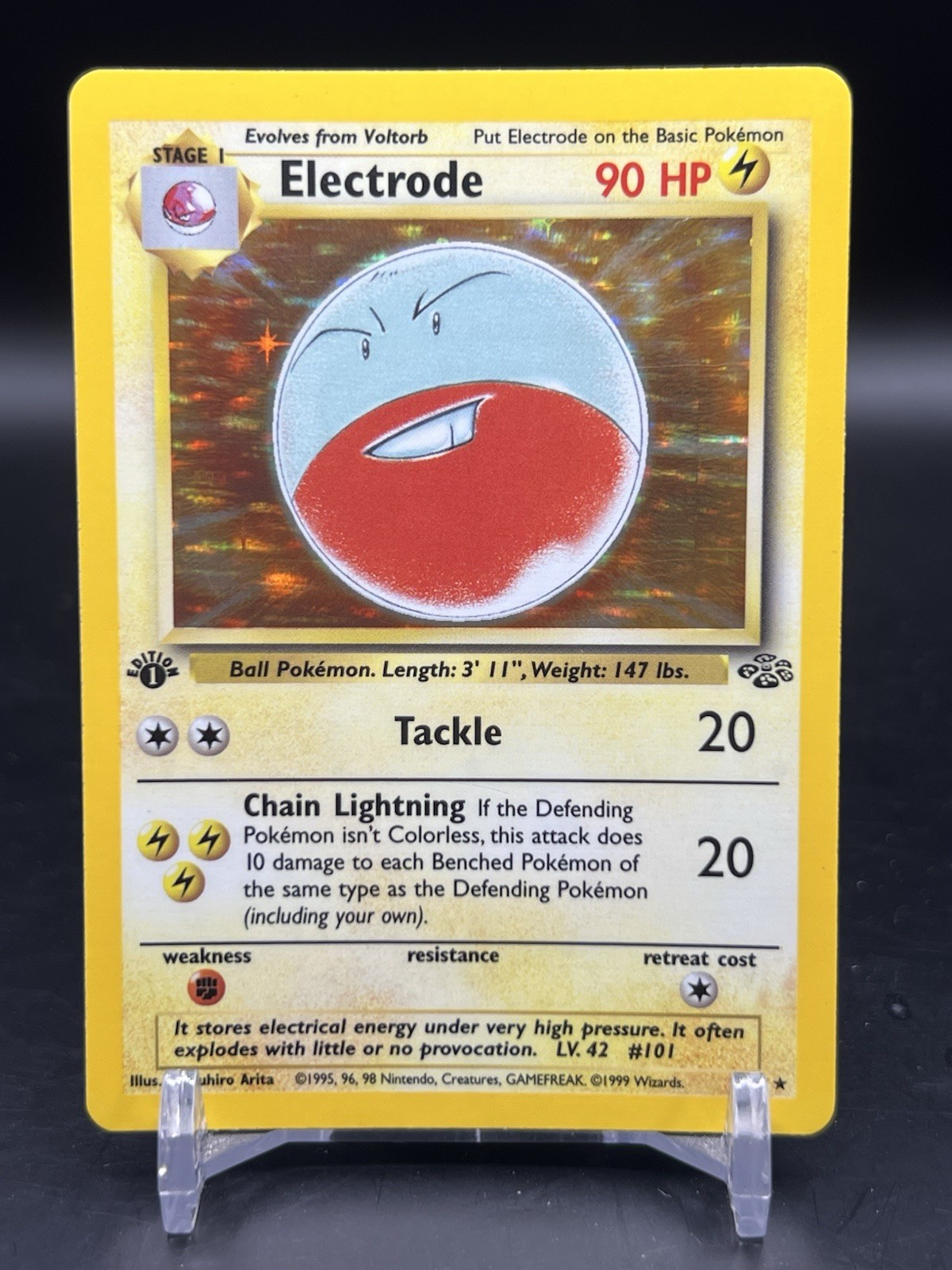 Electrode Holo Rare 1st Edition 2/64 Pokemon Jungle English WOTC NM-