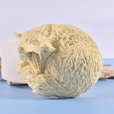 DIY Crystal Epoxy Resin Mold Open Mouth Growl Wolf for Head Silicone Moul