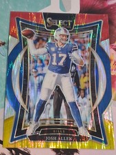 Josh Allen 2024 Panini Select Red & Yellow Shock Prizm Football Card
