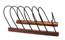 Primitive Country Wood and Metal Letter Holder Organizer