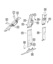 Genuine Mopar A Pillar Molding Left 6BN45BD1AH