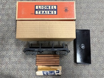 + Lionel Postwar O Gauge No. 3461 Automatic Lumber Car w/ Box