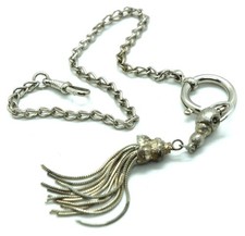 Vintage Pocket Watch Chain with Clasp Swivel and a decorative pendant 25 cm Long