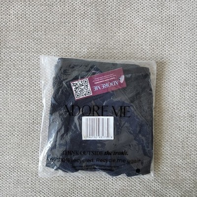 Adore Me Large Black Brazilian Lace Panty Bottom NWT