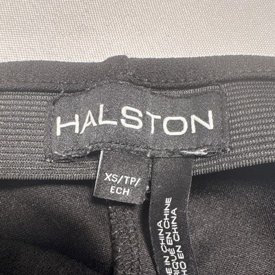 Halston Women s Pull-On Dress Pants Black Slim Straight Stretch Knit XS 32''