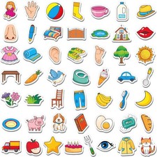 50 PCS First Word Magnets, Magnetic Thickened Daily Items Fridge Magnets Adorabl