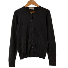 JOHN SMEDLEY Crew Neck High Gauge Knit Cardigan, Size M, Navy Women USED