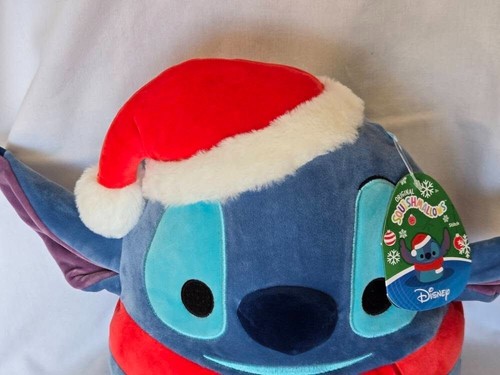 New SQUISHMALLOWS 12" Plush SANTA STITCH Christmas Stuffed Disney Animal Toy Lg - Picture 3 of 5