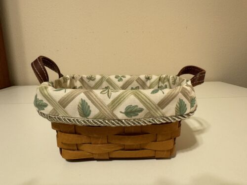 Tea Basket Liner From Longaberger Lattice Leaf Fabric - Afbeelding 1 van 1