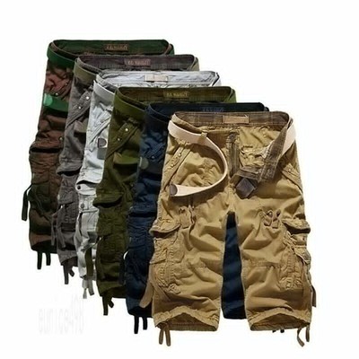 Herren Bermuda Cargo Shorts knielang Kurze Hose Freizeit Short Cargosorts Somme